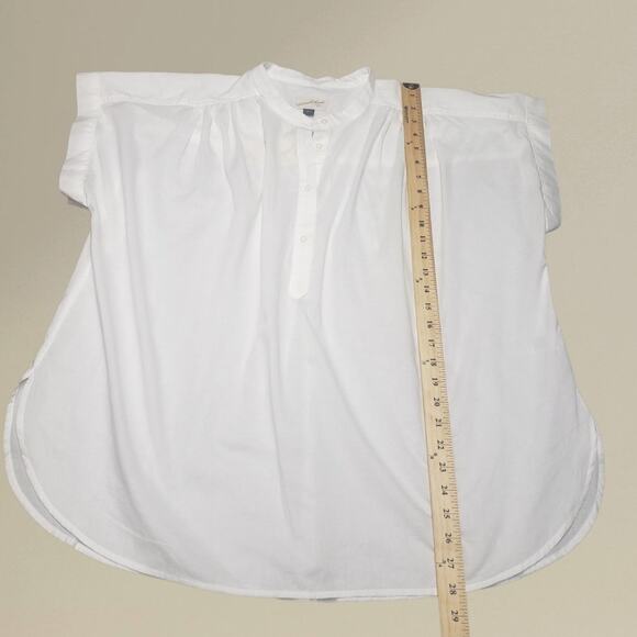 Universal Thread White Cotton Blouse XL – Mock Neck, Cap Sleeves, Casual Wear - Picture 7 of 8